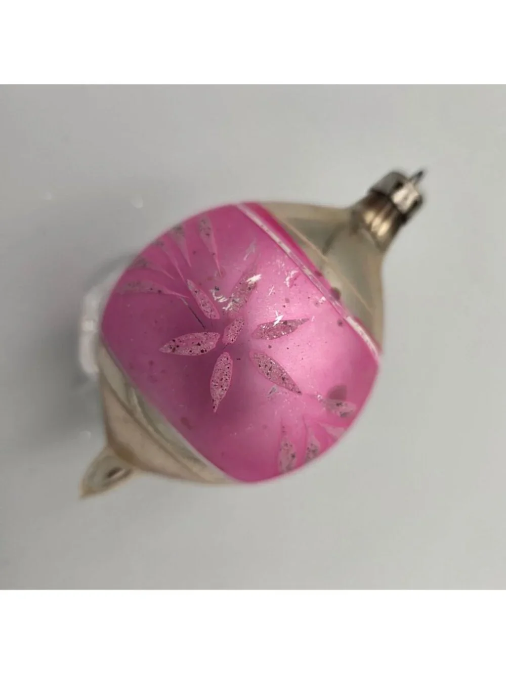 Reflector Indent Glass Ornament Teardrop Pink Blue Bird Christmas 4